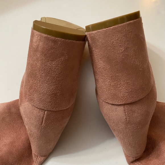 Old Navy Faux-suede Slim-calf Block-heel Boots women’s  7.5, pink - Picture 10 of 13